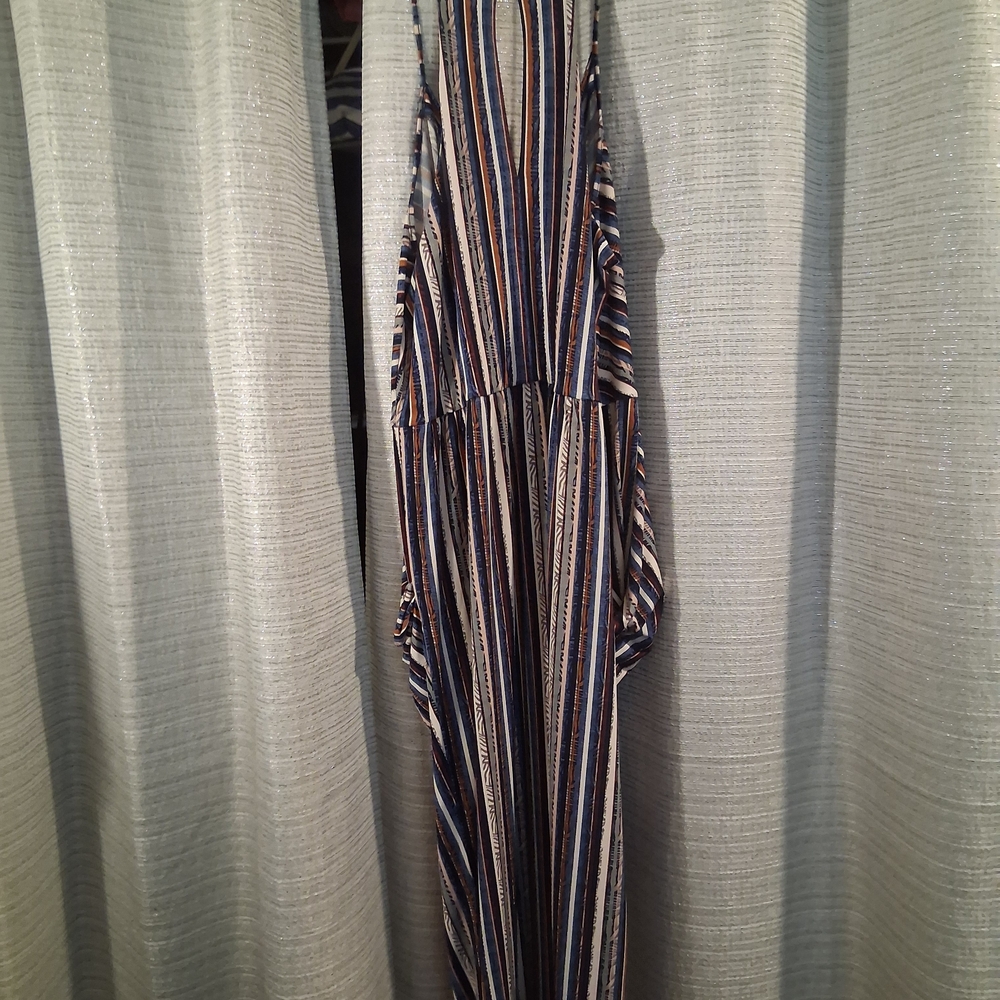 Bcbgeneration Navy And Cream Patterned Dress - image 4